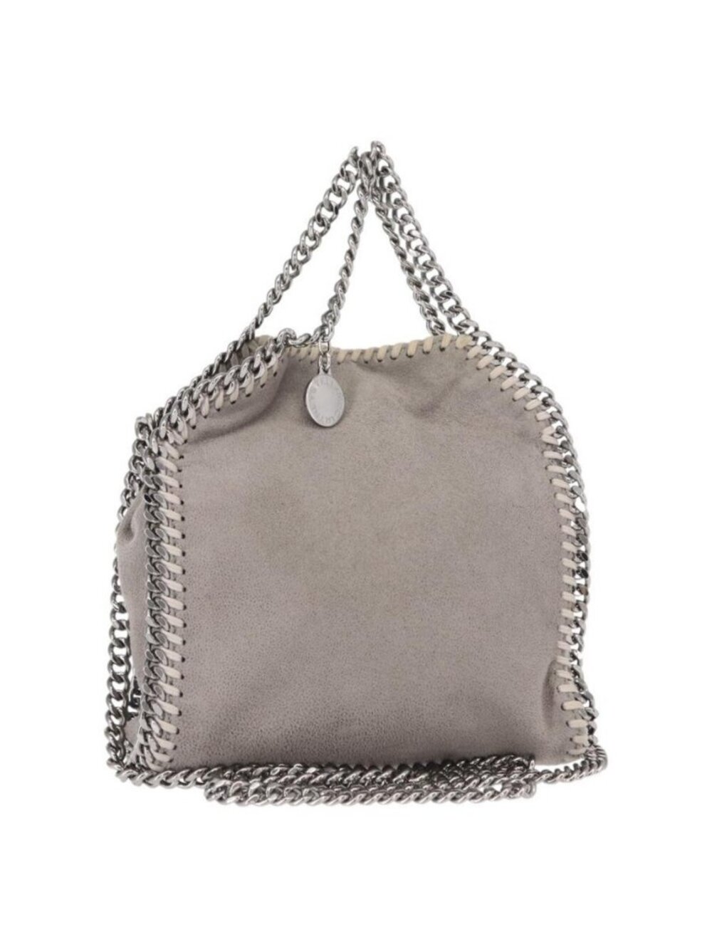 Authentic Stella MacCartney Chain Falabella Bag polyester Gray Silver 391698